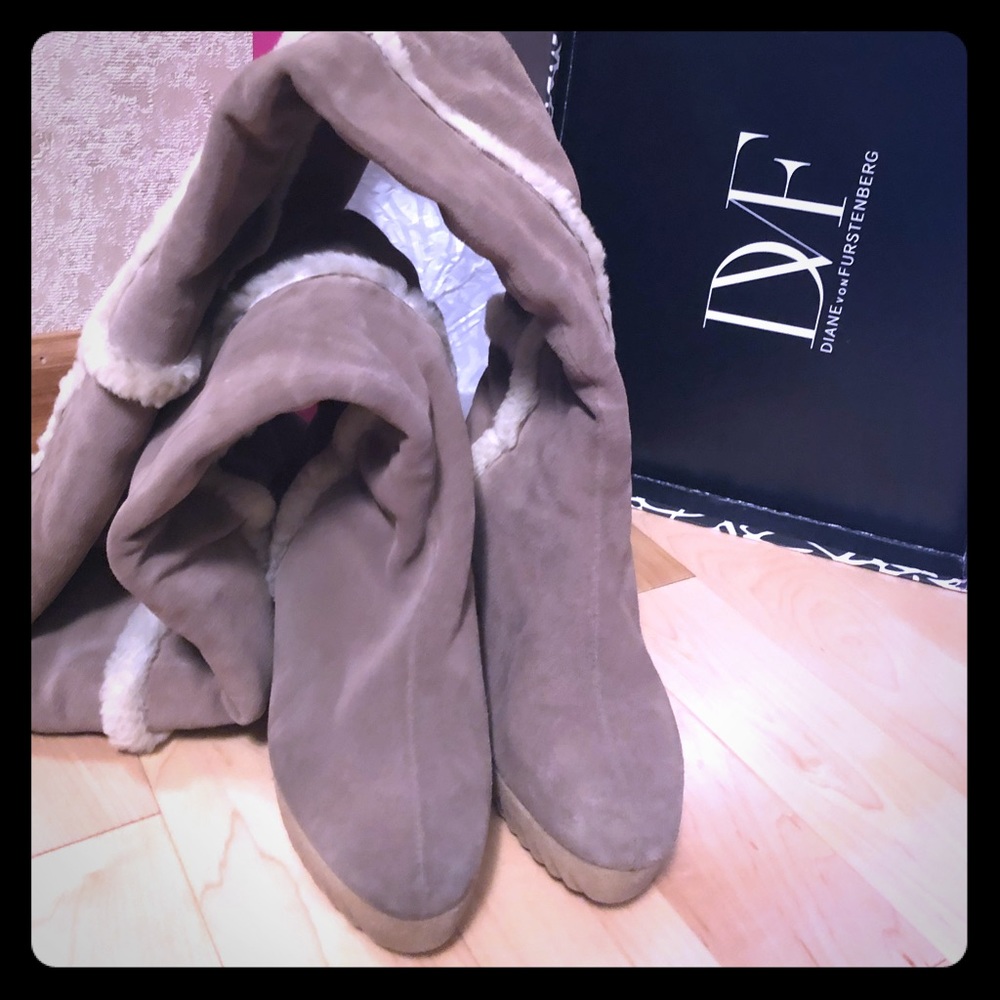 Over the knee, fully lined with shearling boots.